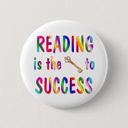 Het lezen is Sleutel aan Succes Ronde Button 5,7 Cm (Voorkant)