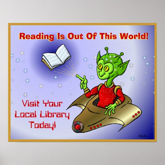 Het lezen is uit deze wereld poster (Voorkant)