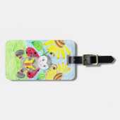 Het lezen ladybug kind gepersonaliseerd bagagelabe bagagelabel (Voorkant horizontaal)