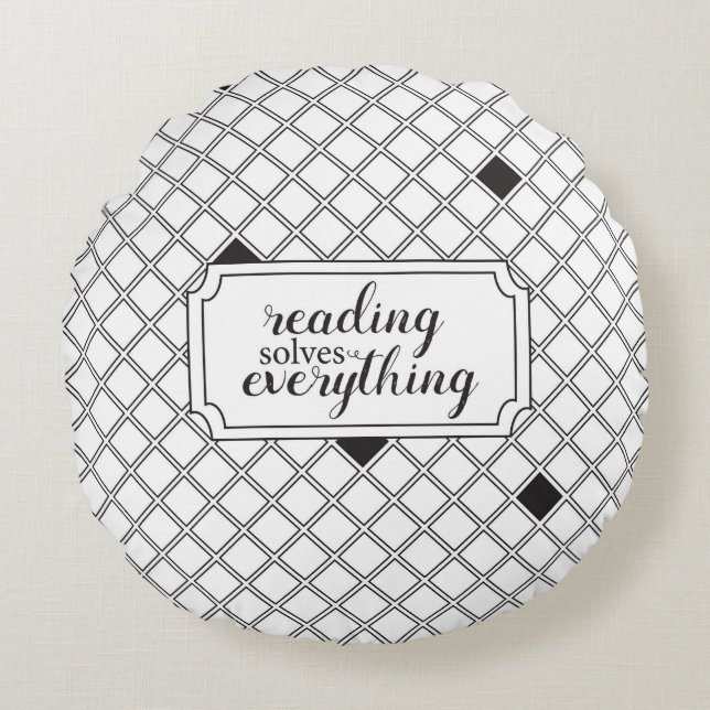 Het lezen lost alles Sierkussen op Rond Kussen (Voorkant)