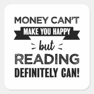 Het lezen maakt je gelukkig Funny Gift Vierkante Sticker