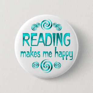 Het lezen maakt me gelukkig ronde button 5,7 cm