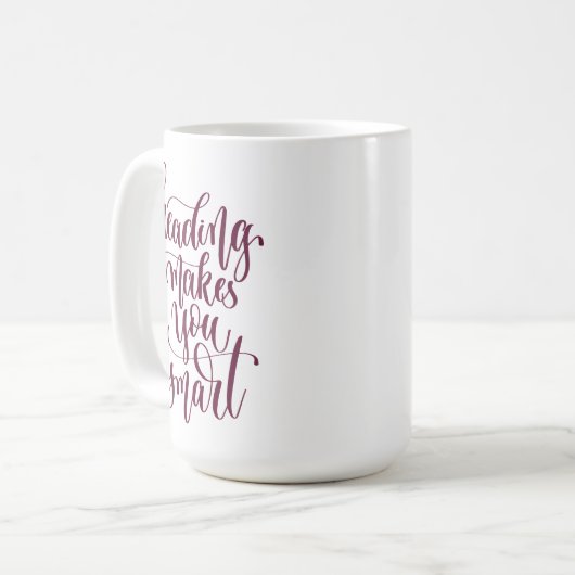 Het lezen maakt u slim koffiemok (Voorkant links)