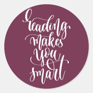 Het lezen maakt u slim ronde sticker