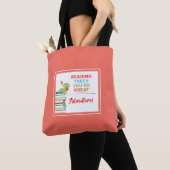 Het lezen neemt je op de grote avonturenbookworm tote bag (Dichtbij)
