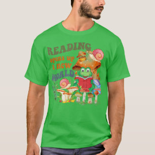 Het lezen opent een nieuw wereldboek met een lange t-shirt