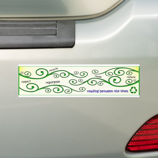 Het lezen tussen de wijnstokken bumpersticker (Op auto)