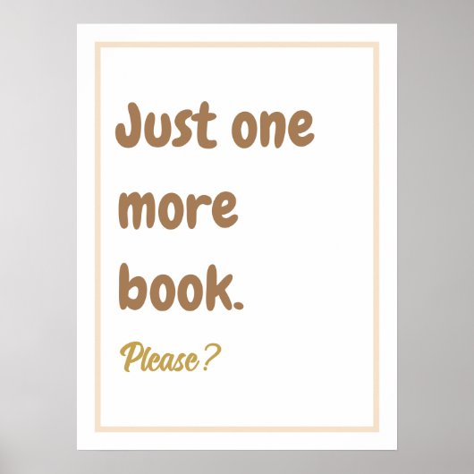 Het lezen van boeken één meer boek Poster (Voorkant)