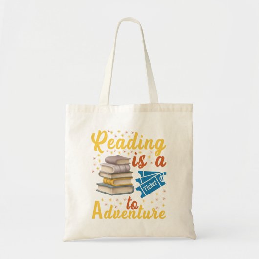 Het lezen van boeken is een kaartje voor avontuur tote bag (Voorkant)