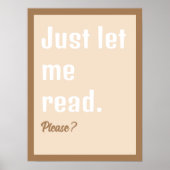 Het lezen van Boeken laat me Poster lezen (Voorkant)