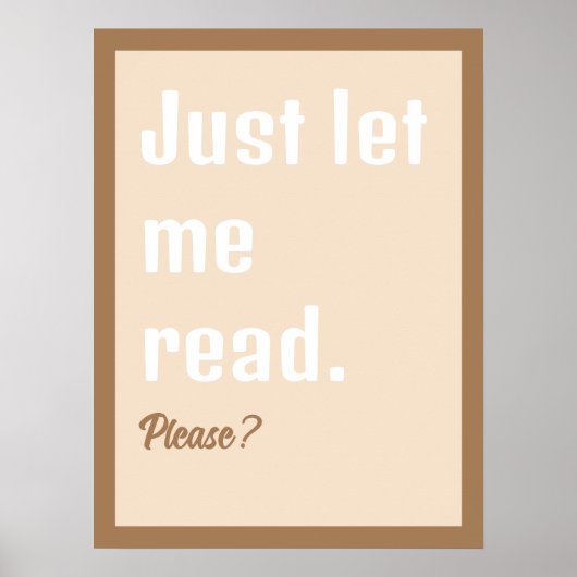 Het lezen van Boeken laat me Poster lezen (Voorkant)