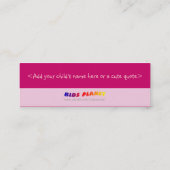 Het lezen van boeken samen bladwijzer voor iederee contactkaartje (Achterkant)