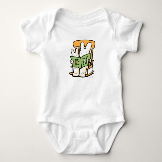 Het lezen van Bunnies Baby Bodysuit (Voorkant)