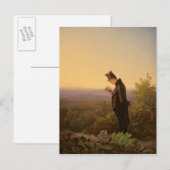 Het lezen van de ademhaling, de avond briefkaart (Voorkant / Achterkant)