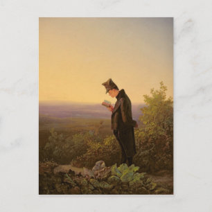 Het lezen van de ademhaling, de avond briefkaart