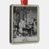 Het lezen van de bijbel metalen ornament (Rechts)