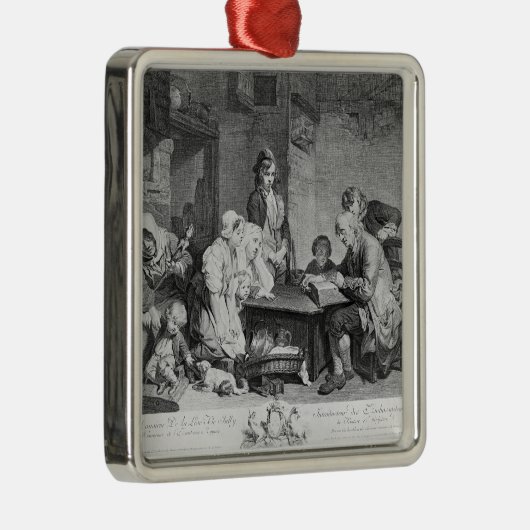 Het lezen van de bijbel metalen ornament (Rechts)