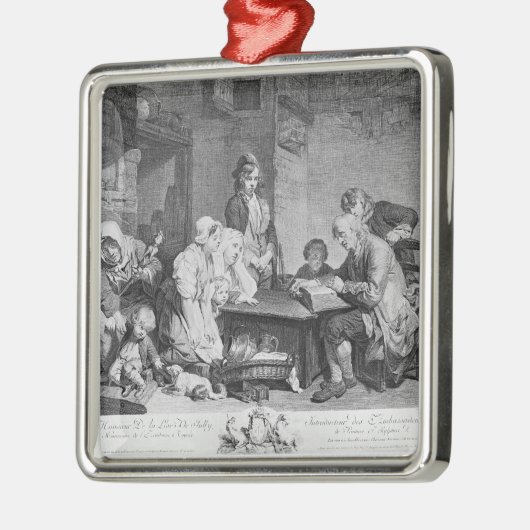 Het lezen van de bijbel metalen ornament (Links)