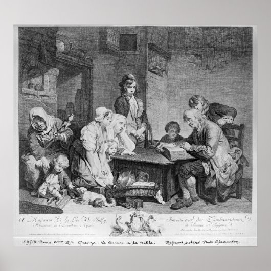 Het lezen van de bijbel poster (Voorkant)