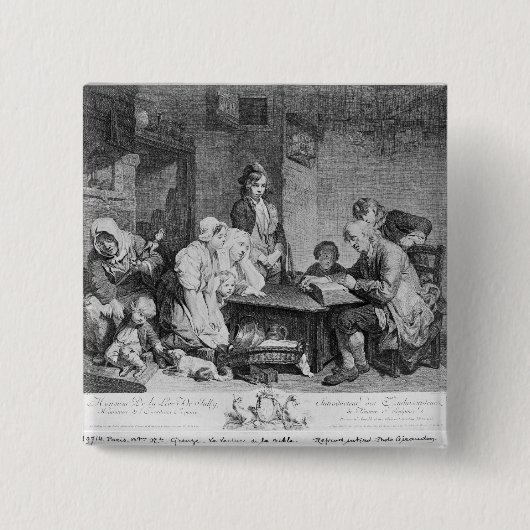 Het lezen van de bijbel vierkante button 5,1 cm (Voorkant)