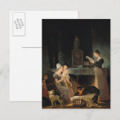 Het lezen van de brief briefkaart (Voorkant / Achterkant)