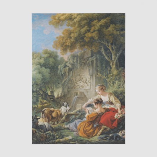 Het lezen van de brief van Francis Boucher Tissuepapier (Voorkant)