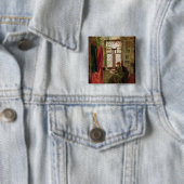Het lezen van de brief vierkante button 5,1 cm (In situ)