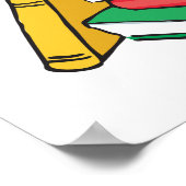 Het lezen van de dag op een stapel boekengebeurten poster (Hoek)