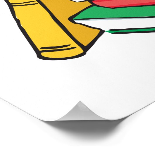 Het lezen van de dag op een stapel boekengebeurten poster (Hoek)