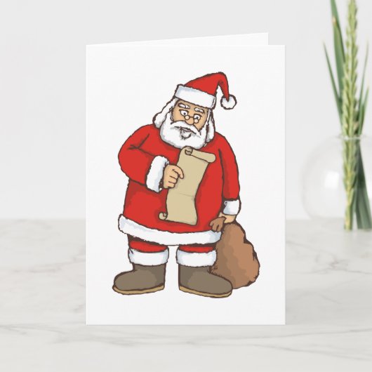 Het lezen van de kerstman feestdagen kaart (Voorkant)