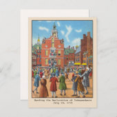 Het lezen van de Onafhankelijkheidsverklaring van  Briefkaart (Voorkant / Achterkant)