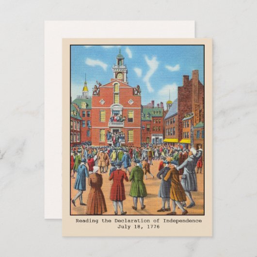 Het lezen van de Onafhankelijkheidsverklaring van  Briefkaart (Voorkant / Achterkant)