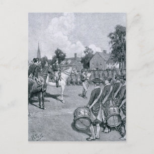 Het lezen van de Verklaring voor Washington's Briefkaart