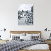 Het lezen van de Verklaring voor Washington's Canvas Afdruk (Insitu (Slaapkamer))