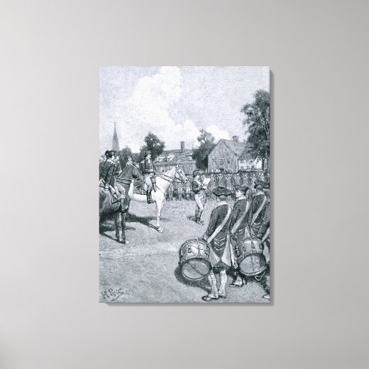 Het lezen van de Verklaring voor Washington's Canvas Afdruk (Voorkant)