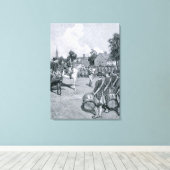 Het lezen van de Verklaring voor Washington's Canvas Afdruk (Insitu (Houten vloer))