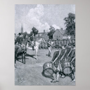 Het lezen van de Verklaring voor Washington's Poster