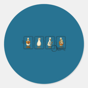 Het lezen van domme gans boek grappig schattig boe ronde sticker