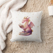 Het lezen van Dragon Pillow - Bookish Kinder Kamer Kussen (Deken)