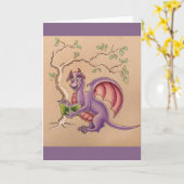 Het lezen van Dragon wenskaart Kaart (Gele Bloem)