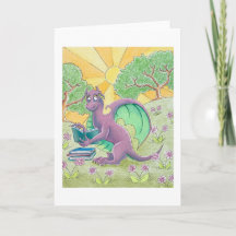 Het lezen van Dragon wenskaart