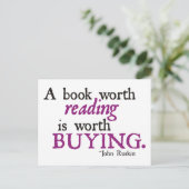 Het lezen van een boekenwaarde is het kopen van de briefkaart (Staand voorkant)