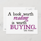 Het lezen van een boekenwaarde is het kopen van de briefkaart (Voorkant / Achterkant)