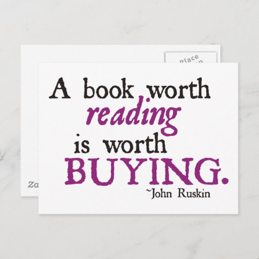 Het lezen van een boekenwaarde is het kopen van de briefkaart (Voorkant / Achterkant)