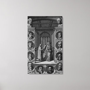 Het lezen van een brief aan koningin Elizabeth I Canvas Afdruk