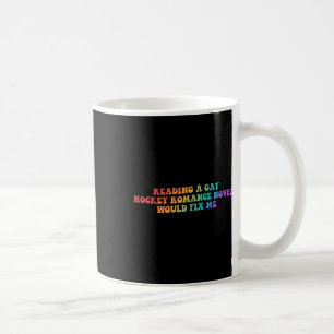 Het lezen van een gay-hockeyromannetje zou me opla koffiemok