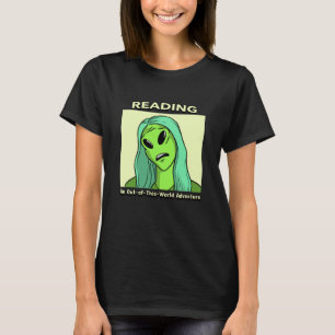 Het lezen van een uit deze wereld avontuur grappig t-shirt
