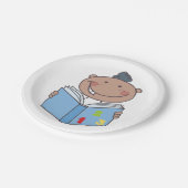 Het lezen van een Wiskunde boek van het kind Papieren Bordje (Gekanteld)