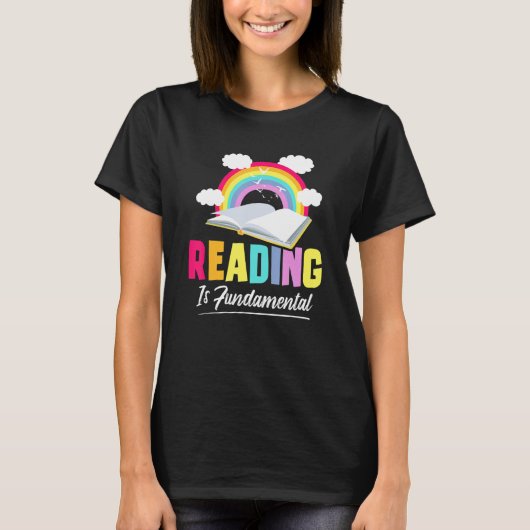 Het lezen van fundamentele poëzie boekenworm en he t-shirt (Voorkant)