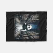 Het lezen van Ghost Library Halloween Librarian Bo Fleece Deken (Voorkant (Horizontaal))